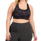 ID Ideology Women's Camo Print Medium Impact Sports Bra Black Size 1X