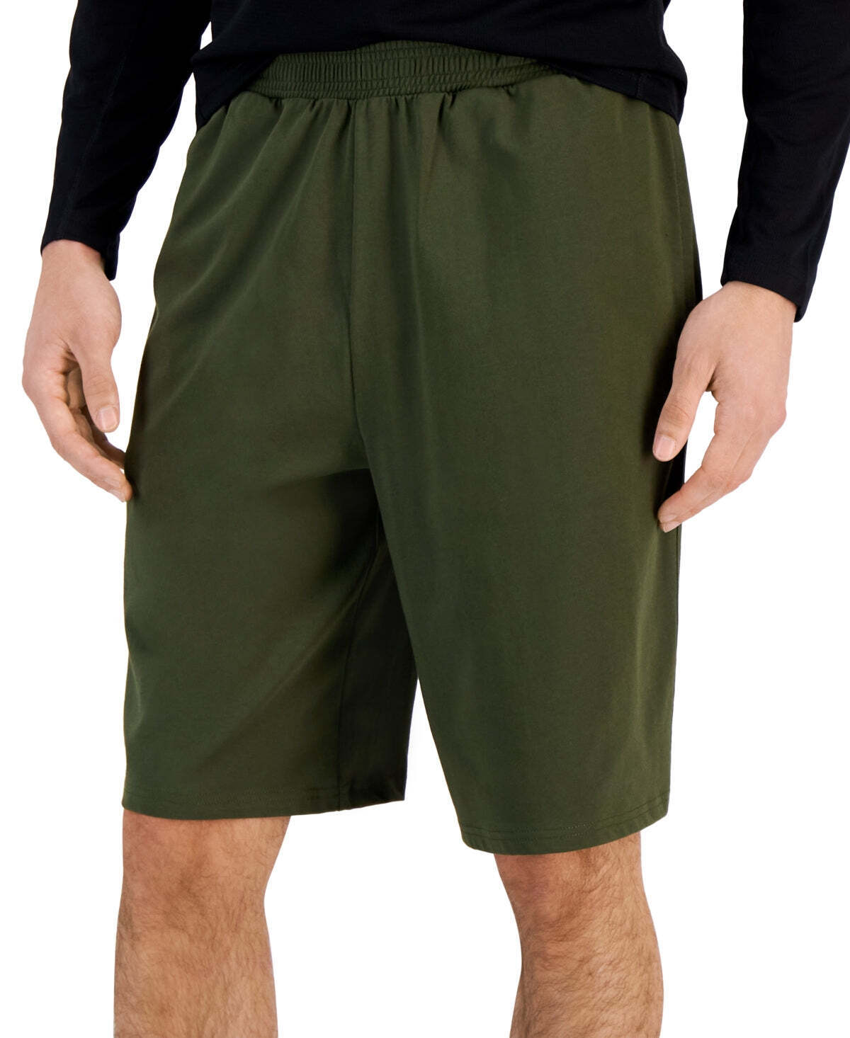 ID Ideology Men's Regular Fit Jersey Knit Shorts Green Size Large