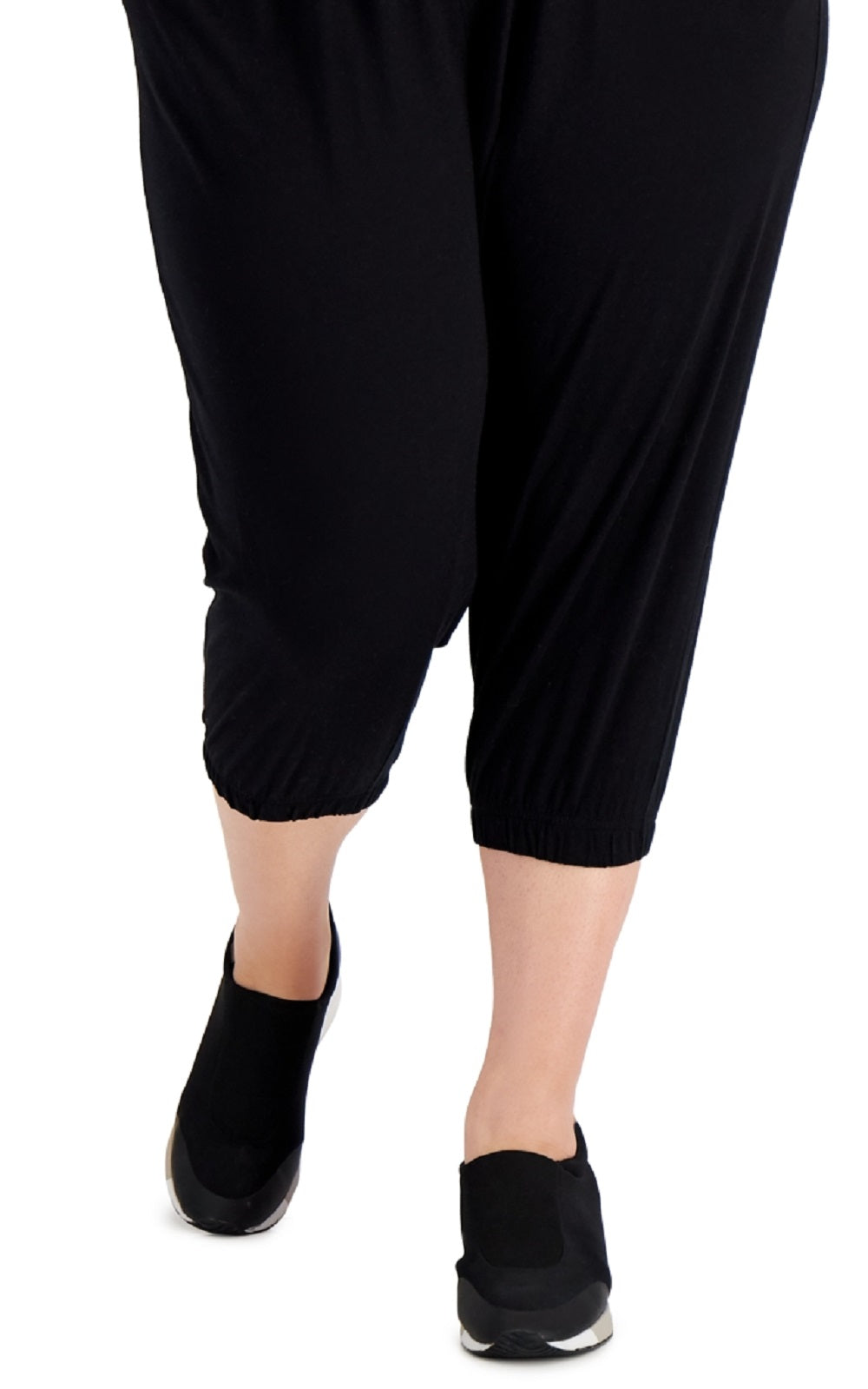 ID Ideology Women's Cropped Jogger Pants Black Size 1X