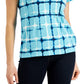 Karen Scott Women's Firecracker Printed Henley Top Blue Size Small