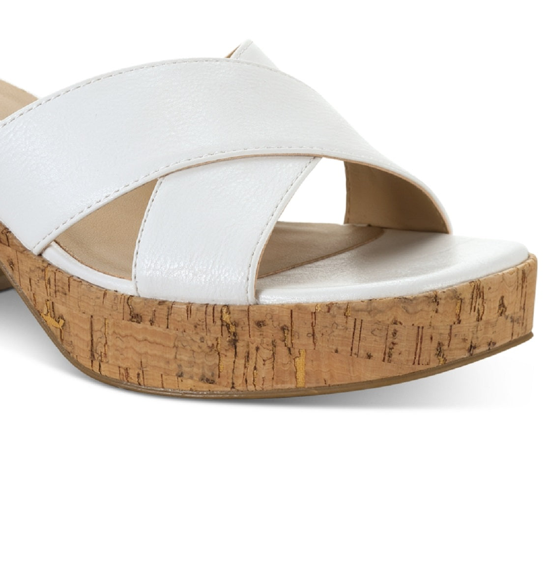 Sun + Stone Women's Giigi Crisscross Wedge Sandals White Size 6.5 M