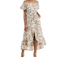 INC International Concepts Women's Tiger Print Midi Dress Brown Size Large
