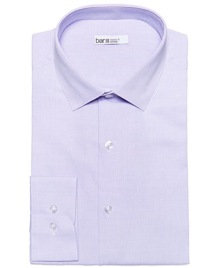 Bar III Men's Max Slim Fit Textured Dress Shirt Purple Size Small