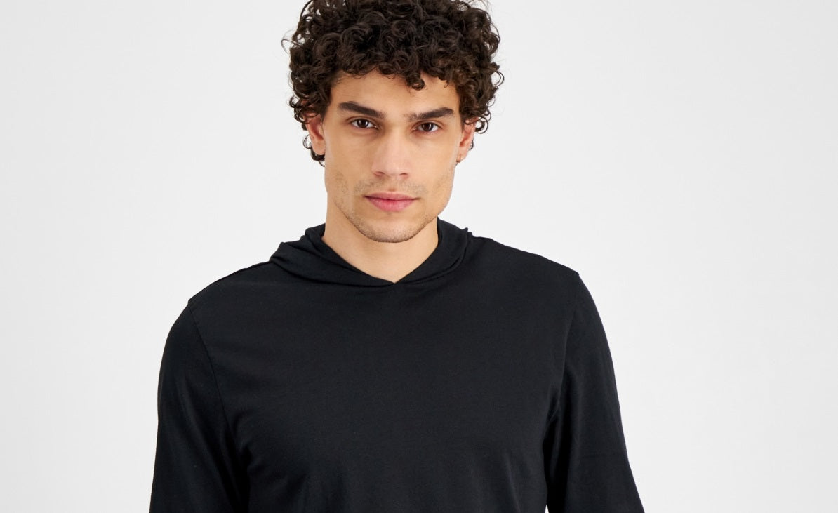 INC International Concepts Men's Island Breeze Burnout Hoodie Black Size XX-Large