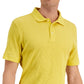 Alfani Men's Stretch Textured Stripe Jacquard Polo Shirt Yellow Size X-Large