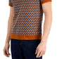 Alfani Men's Scala Geo Jacquard Polo Shirt Brown Size X-Large