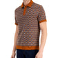 Alfani Men's Scala Geo Jacquard Polo Shirt Brown Size X-Large