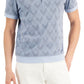 Alfani Men's Hall Geo Jacquard Polo Shirt Blue Size Large