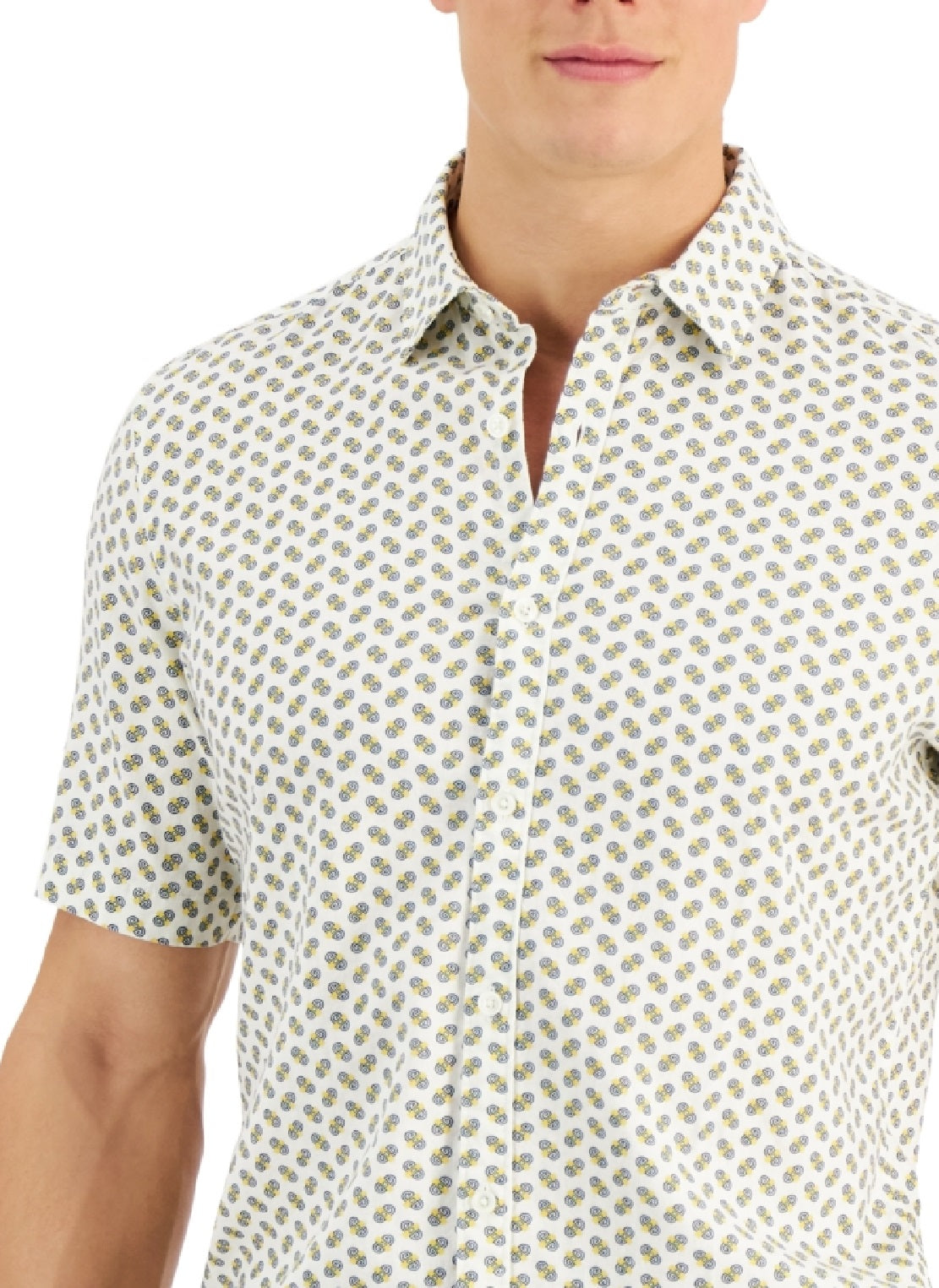 Alfani Men's Geometric PrinT-Shirt White Size Large