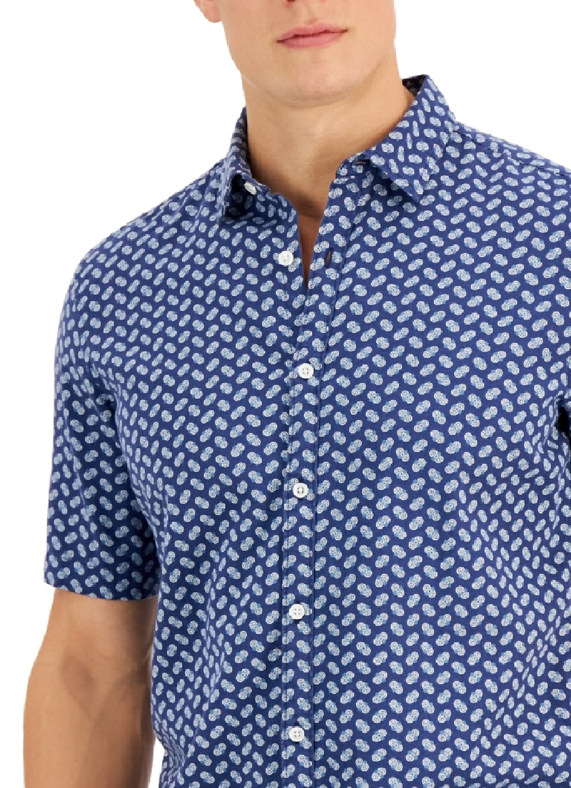 Alfani Men's Geometric PrinT-Shirt Blue Size Small