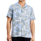 Club Room Men's Regular Fit Paisley Print Camp Shirt Blue Size Medium