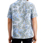 Club Room Men's Regular Fit Paisley Print Camp Shirt Blue Size Medium