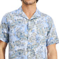 Club Room Men's Regular Fit Paisley Print Camp Shirt Blue Size Medium