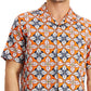 Club Room Men's Regular Fit Medallion Print Camp Shirt Red Size Small