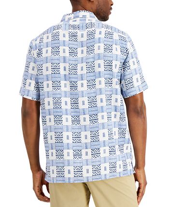 Club Room Men's Tribal Etch Shirt White Size Small
