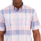Club Room Men's Romero Plaid Poplin Shirt Pink Size Medium