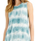 Style & Co Women's Tie Dyed Flip Flop Dress Green Size Large