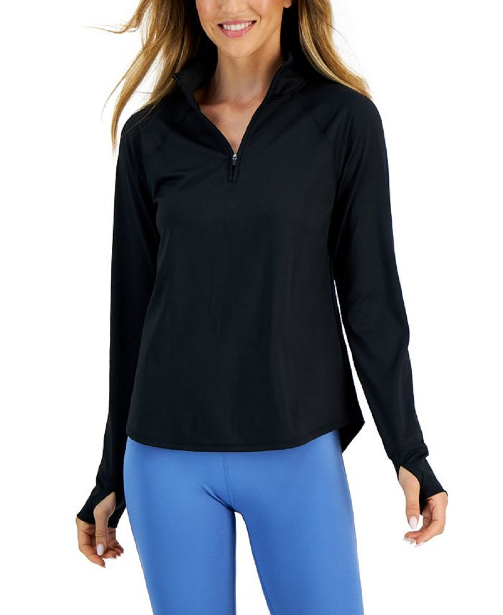 ID Ideology Women's Quarter Zip Jacket Black Size Medium