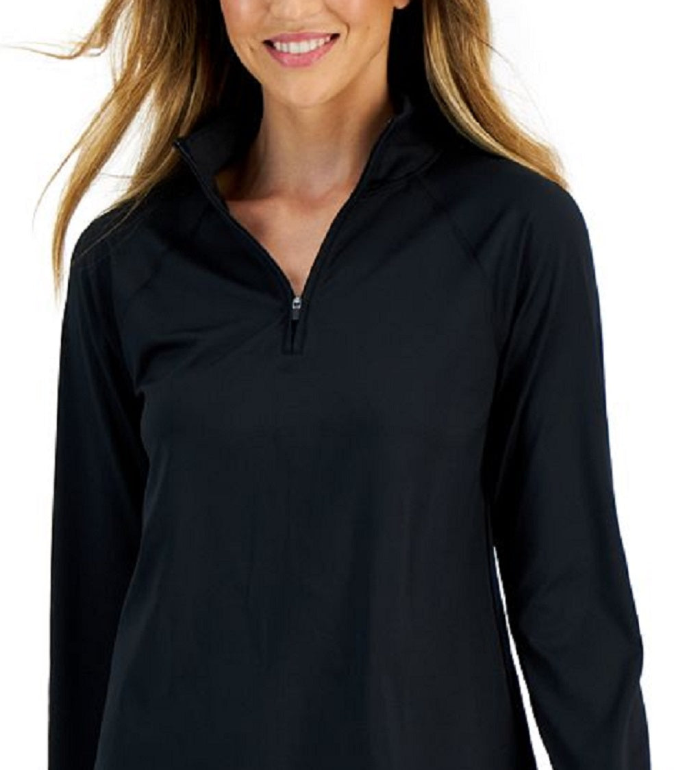 ID Ideology Women's Quarter Zip Jacket Black Size Medium
