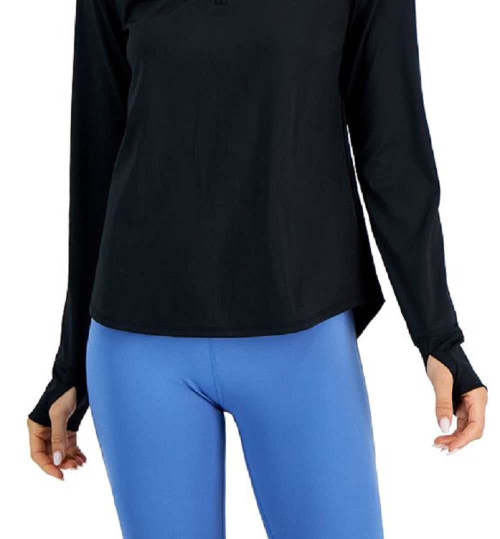 ID Ideology Women's Quarter Zip Jacket Black Size Medium