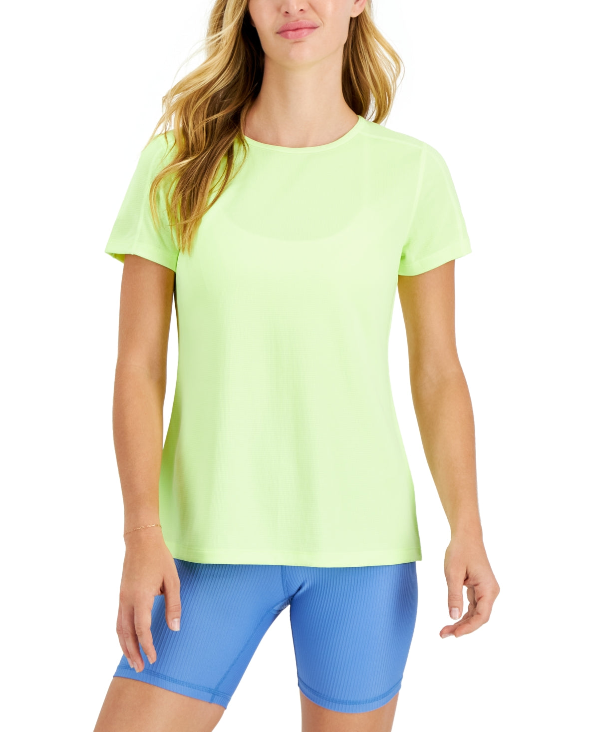 ID Ideology Women's Mesh T-Shirt Yellow Size Small