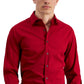 Alfani Men's Slim Fit 2 Way Stretch Stain Resistant Dress Shirt Red Size 14X32X33