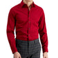 Alfani Men's Slim Fit 2 Way Stretch Stain Resistant Dress Shirt Red Size 14X32X33