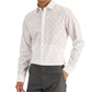 Bar III Men's Slim Fit Flamingo Print Dress Shirt White Size Large