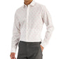 Bar III Men's Slim Fit Flamingo Print Dress Shirt White Size X-Large