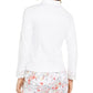 Charter Club Women's Eyelet Jean Jacket White Size Petite Large