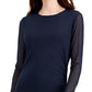 INC International Concepts Women's Solid Ruched Dress Blue Size X-Large