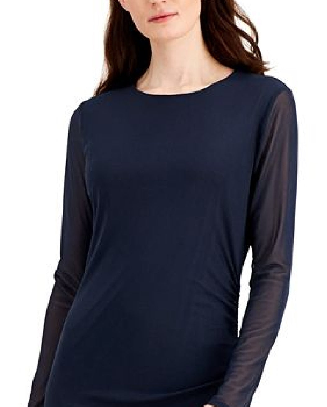 INC International Concepts Women's Solid Ruched Dress Blue Size X-Large