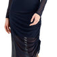 INC International Concepts Women's Solid Ruched Dress Blue Size X-Large