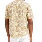 Alfani Men's Barello Leaf Knit Back Short Sleeve Shirt Yellow Size Medium