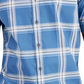 Alfani Men's Rolo Plaid PrinT-Shirt Blue Size Medium
