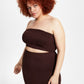Bar III Women's Crepe Tube Top Brown Size 2X