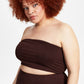 Bar III Women's Crepe Tube Top Brown Size 2X