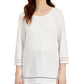 Karen Scott Women's Lattice Trim Top White Size X-Large