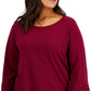 Karen Scott Women's Ladder Trim Top Red Size 2X