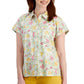 Style & Co Women's Cotton Printed Camp Shirt White Size Large