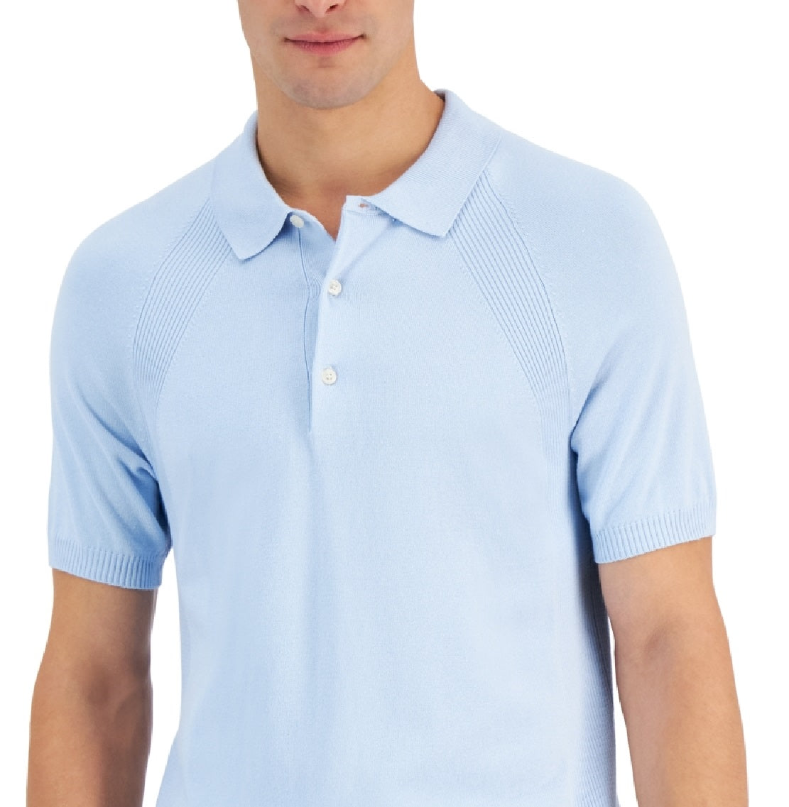 Alfani Men's Regular Fit Sweater Knit Polo Shirt Blue Size Large