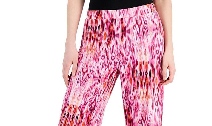 JM Collection Women's Ikat Dreams Printed Pull On Pants Pink Size X-Small