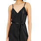INC International Concepts Women's Side Slit Slip Dress Black Size Small