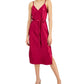 INC International Concepts Women's Side Slit Slip Dress Red Size Medium