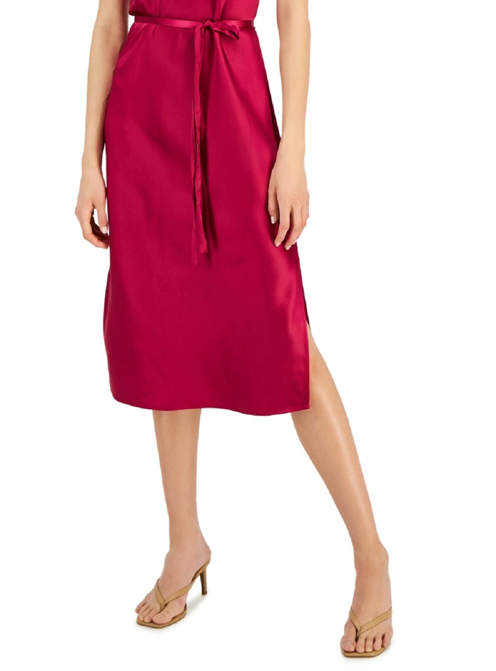 INC International Concepts Women's Side Slit Slip Dress Pink Size X-Large