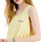 Style & Co Women's Cotton Printed Tank Top Yellow Size Large