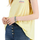 Style & Co Women's Cotton Printed Tank Top Yellow Size Large