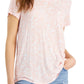 Style & Co Women's Printed Drapey T-Shirt Pink Size Medium