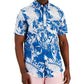 Club Room Men's Richard Textured Tropical Woven Shirt Blue Size Small