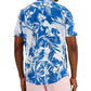 Club Room Men's Richard Textured Tropical Woven Shirt Blue Size Small